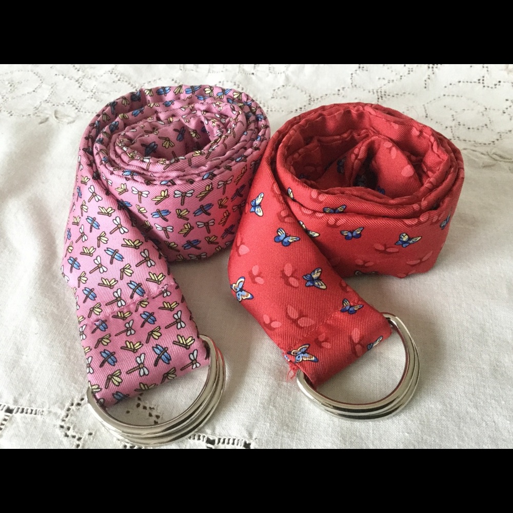 2 Preppy Old Navy Silk Belts